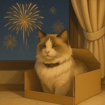 Nos chats et les feux d’artifice